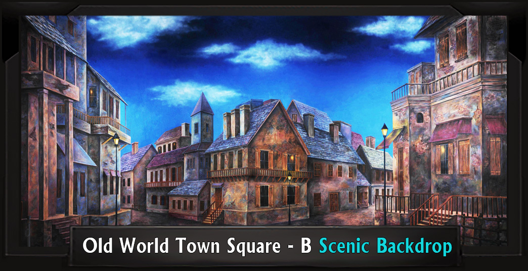 Old World Town Square B Professional Scenic Sweeney Todd Backdrop