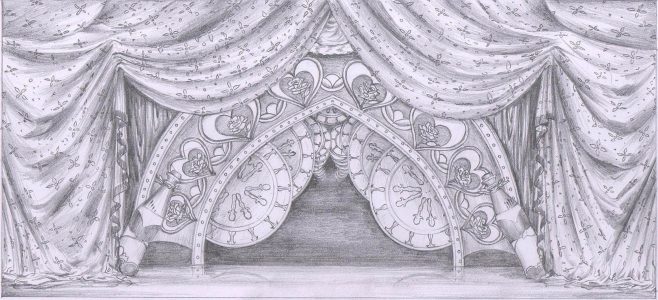 Be Our Guest Celebration Curtain Scenic Backdrop Concept Sketch