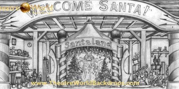 SantaLand-Backdrop-Sketch-Logos Santa land Holiday backdrop sketch