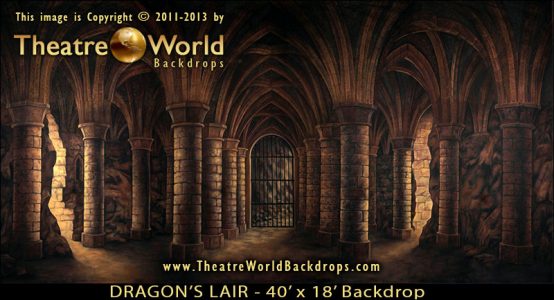 Professional Scenic Backdrop Dragon's Lair for SHREK THE MUSICAL