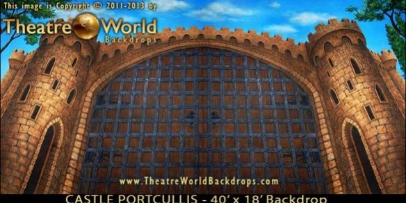 Castle Portcullis backdrop designed for Monty Python's SPAMALOT