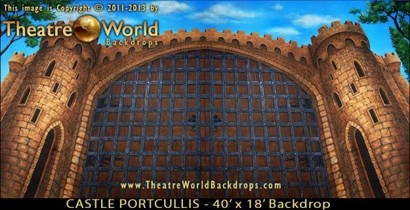 Castle-Portcullis-backdrop Castle Portcullis backdrop designed for Monty Python's SPAMALOT