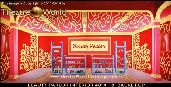 Beauty Parlor Interior Scenic Backdrop