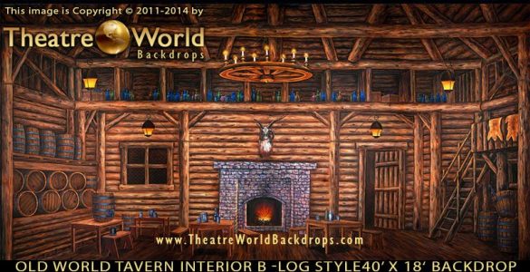 TheatreWorld's Old World Tavern Interior B Log Style backdrop