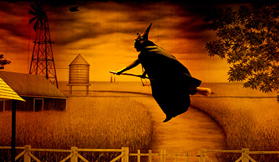 TheatreWorld's Black and White Prairie Farm Professional Scenic Wizard of Oz Backdrop