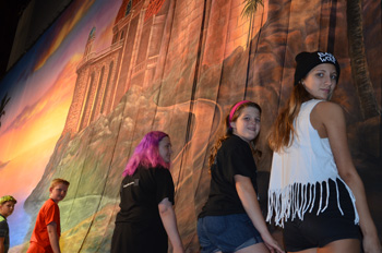 Students at the Largo Cultural Center Theatre Camp with TheatreWorld Professional Scenic Backdrop