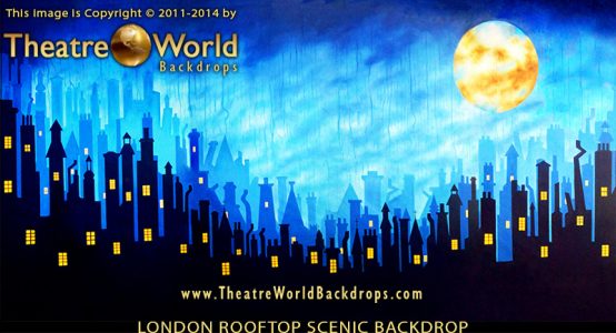 London Rooftops Professional Scenic Backdrop for Mary Poppins