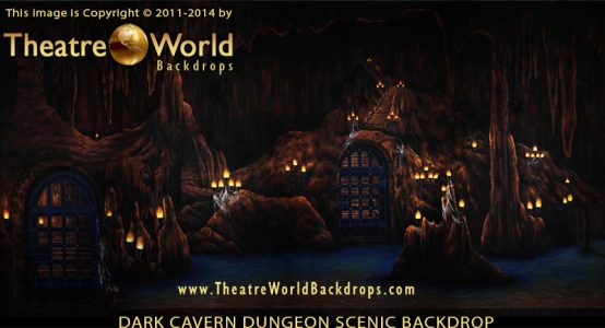 Dark Cavern Dungeon Professional Scenic Backdrop