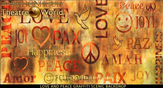 Love and Peace Graffiti Professional Scenic Backdrop