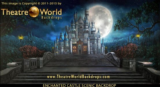 Professional Enchanted Castle Scenic Backdrop