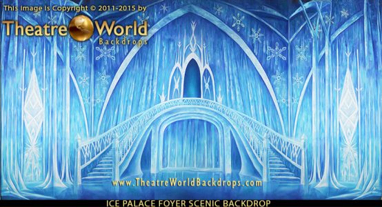 Professional Frozen Scenic Backdrop Ice Palace Foyer