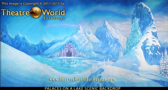 Professional Frozen Scenic Backdrops Palaces on a Lake