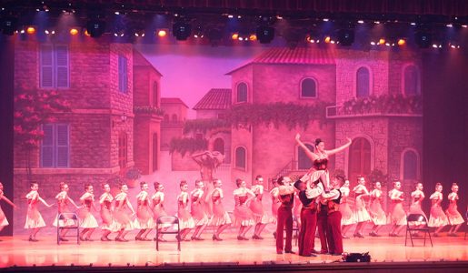 Professional Scenic Backdrop Mediterranean Courtyard Charlene's School of Dance