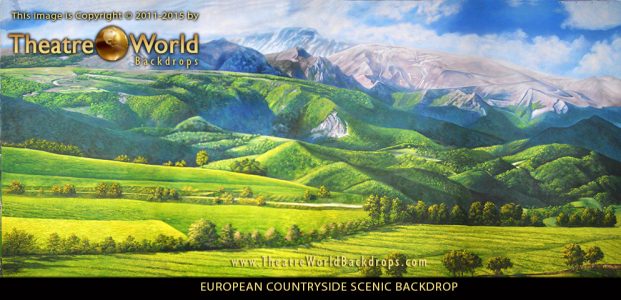 Professional Scenic Backdrop European Countryside