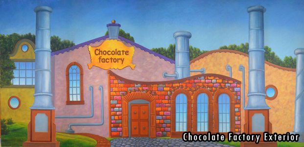 2015-2016 Seasons - Chocolate Factory Exterior Professional Scenic Backdrop