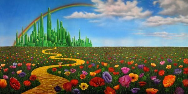Professional Quality Wizard of OZ Backdrops Wizard of OZ Poppy Field City Backdrop