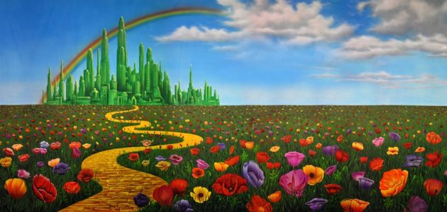 The Wizard of Oz Poppy Field City Backdrop