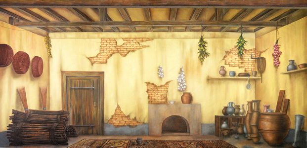 Aladdin Ancient Cottage Interior Professional Scenic Backdrop