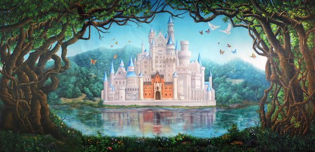 Professional Cinderella Fairy Tale Castle Scenic Backdrop