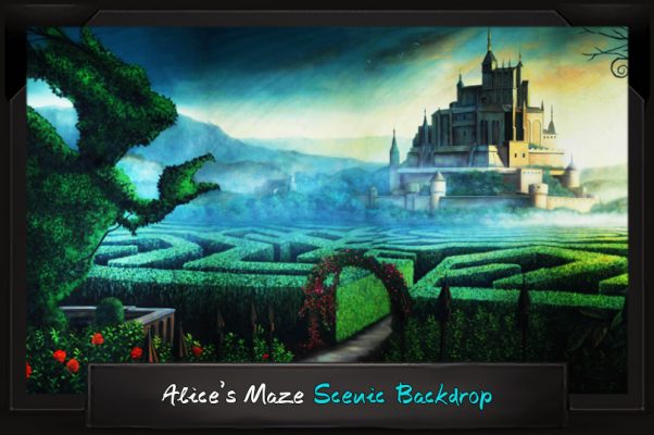 Professional Alice in Wonderland Alice's Maze Scenic Backdrop