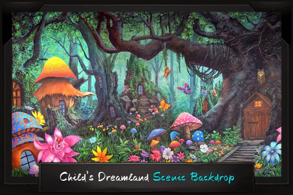 Professional Alice in Wonderland Child's Dreamland Scenic Backdrop