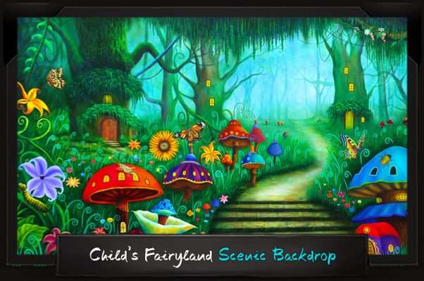 Professional Alice in Wonderland Child's Fairyland Scenic Backdrop