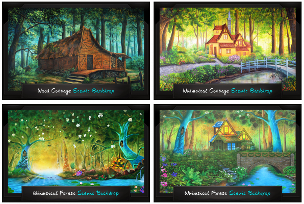Into the Woods Cottage Scenic Backdrop Options Professional Into the Woods Forest Scenic Backdrop