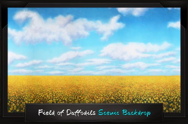 Professional Alice in Wonderland Field of Daffodils Scenic Backdrop