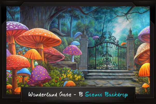 Professional Alice in Wonderland Wonderland Gate - B Scenic Backdrop