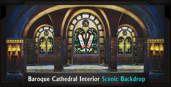 BAROQUE CATHEDRAL INTERIOR Professional Scenic Backdrop