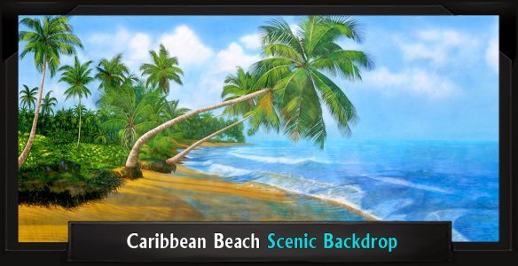 Caribbean Beach Professional Scenic Little Mermaid Backdrop