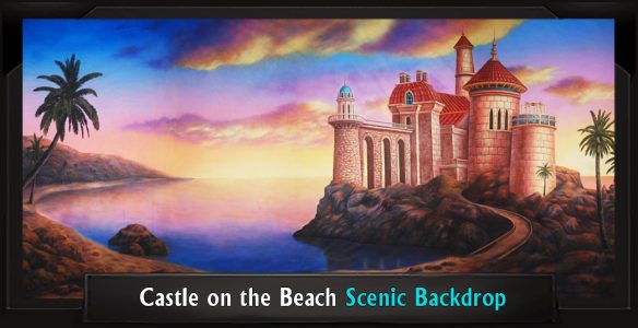 Castle on the Beach Professional Scenic Little Mermaid Backdrop