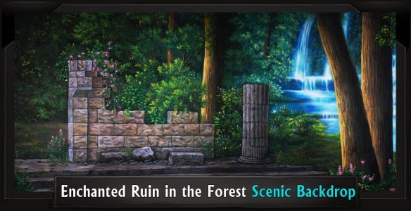 ENCHANTED RUIN IN THE FOREST Professional Scenic Shrek Backdrop