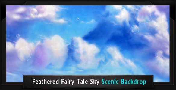 Feathered Fairy Tale Sky Professional Scenic Little Mermaid Backdrop