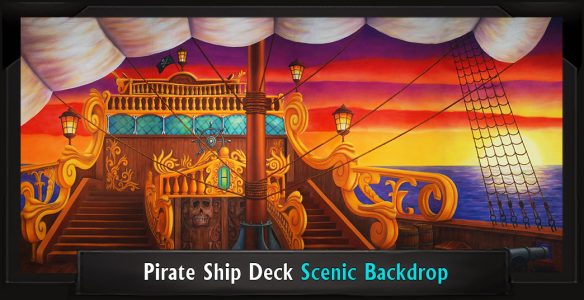 Pirate Ship Deck Professional Scenic Little Mermaid Backdrop