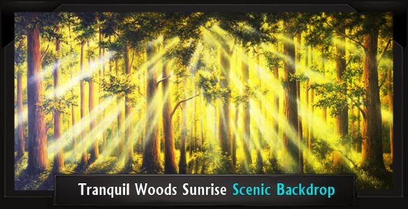 Tranquil Woods Sunrise Professional Scenic Shrek Backdrop
