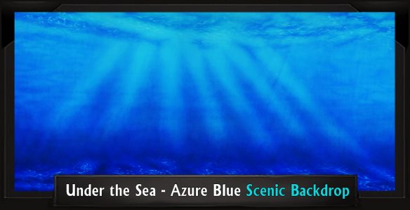 Under the Sea - Azure Blue Professional Scenic Little Mermaid Backdrop