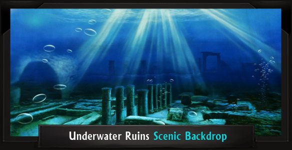 Underwater Ruins Professional Scenic Little Mermaid Backdrop