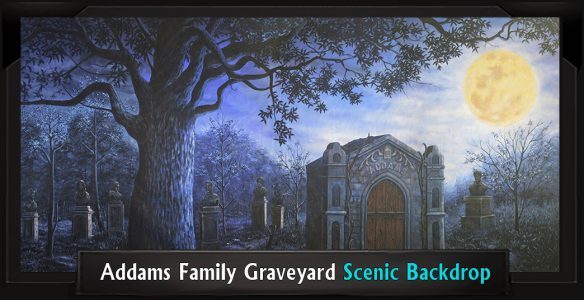 Addams Family Graveyard Professional Scenic Backdrop