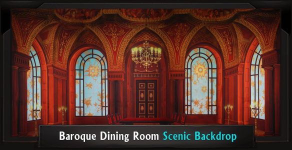 Baroque Dining Room Scenic Backdrop