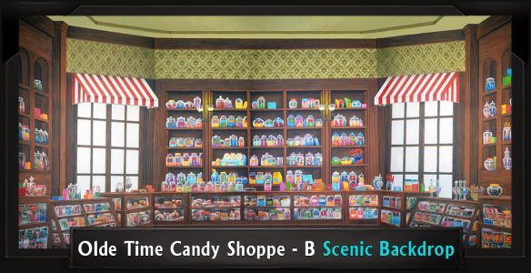 Olde Time Candy Shoppe B Professional Scenic Mary Poppins Backdrop