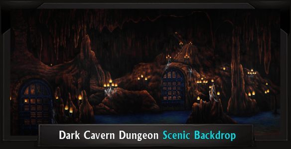 Dark Cavern Dungeon Professional Scenic Addams Family Backdrop