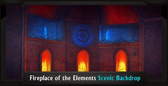 Fireplace of the Elements Professional Scenic Addams Family Backdrop