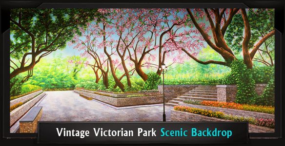 Vintage Victorian Park Professional Scenic Mary Poppins Backdrop