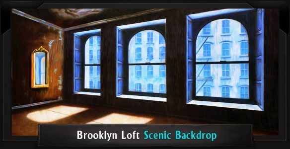 BROOKLYN LOFT Professional Scenic Elf Musical Backdrop