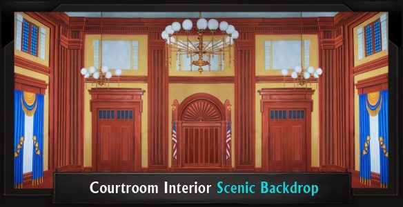 Courtroom Interior Professional Scenic Legally Blonde Backdrop