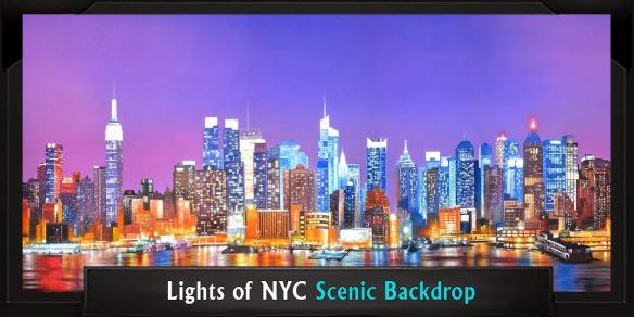 LIGHTS OF NYC with Frame LIGHTS OF NYC Professional Scenic Elf Musical Backdrop