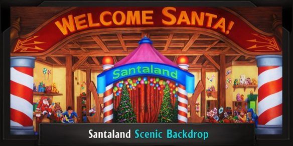 SANTALAND with Frame SANTALAND Macy's Professional Scenic Backdrop Elf Musical