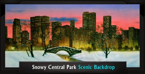 SNOWY CENTRAL PARK Professional Scenic Elf Musical Backdrop