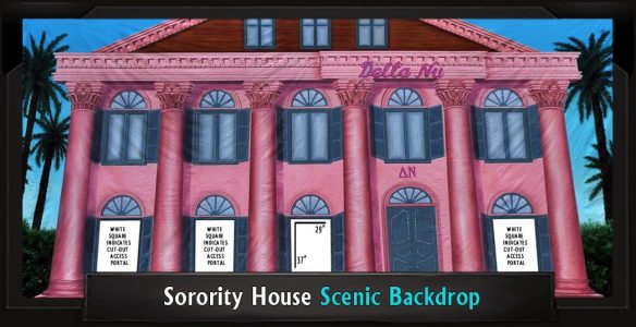 Legally Blonde SORORITY HOUSE Professional Scenic Backdrop with Frame